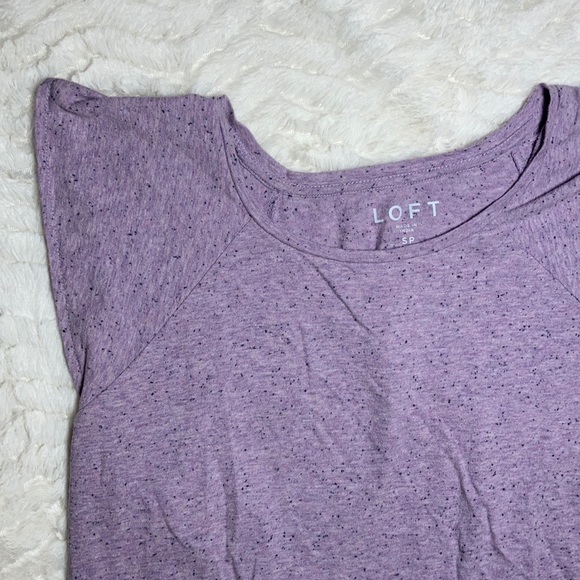 CLOSING SALE LOFT Purple Heathered Cap Sleeve T - Picture 1 of 3